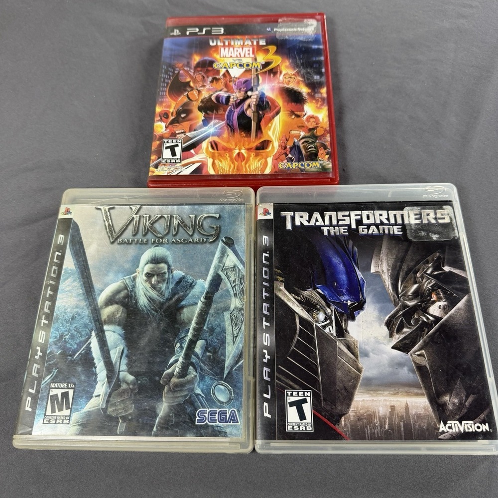 PS3 Lot of 3 Games Viking Battle for Asgard Ultimate Marvel Transformers